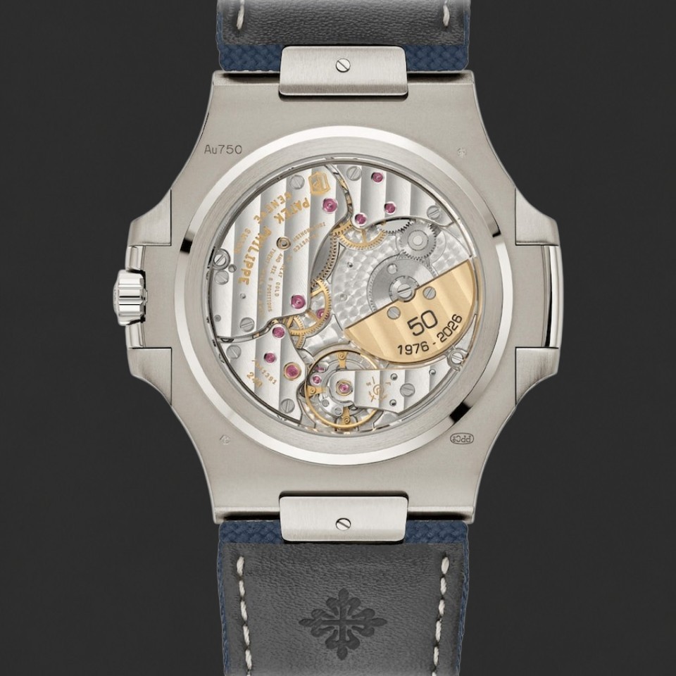 Patek Philippe Nautilus Blue Dial Blue Strap Watch - Image 2