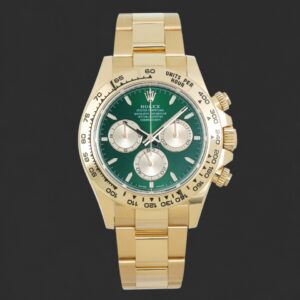 Rolex Cosmograph Daytona Green Dial Watch – Gold-Tone Oyster-Style Bracelet