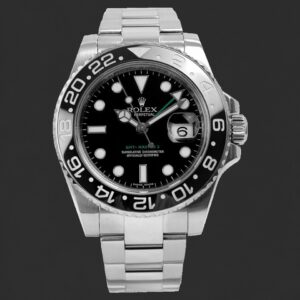 Rolex GMT-Master II Black Dial Watch – Black & Grey Bezel, Oyster-Style Bracelet