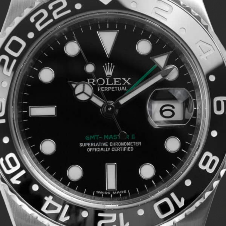 Rolex GMT-Master II Black Dial Watch – Black & Grey Bezel, Oyster-Style Bracelet - Image 2