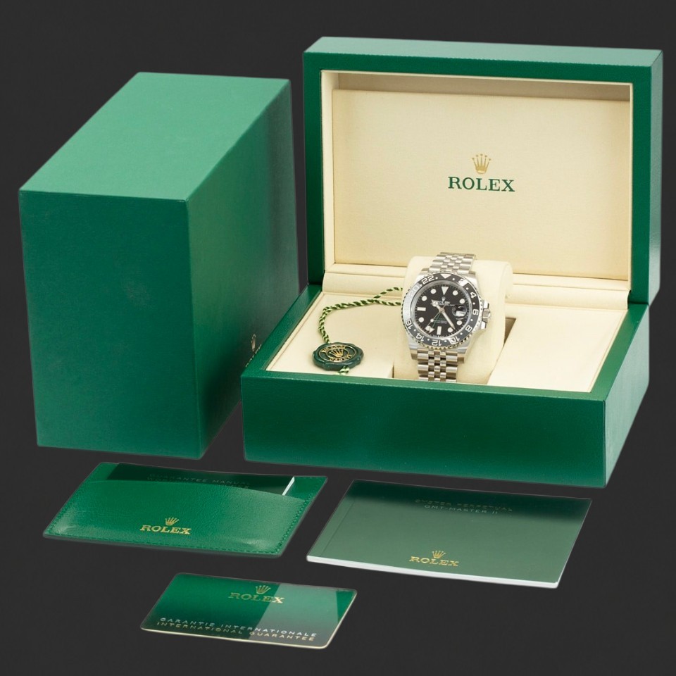 Rolex GMT-Master II Black Dial Silver Jubilee Bracelet Watch - Image 5
