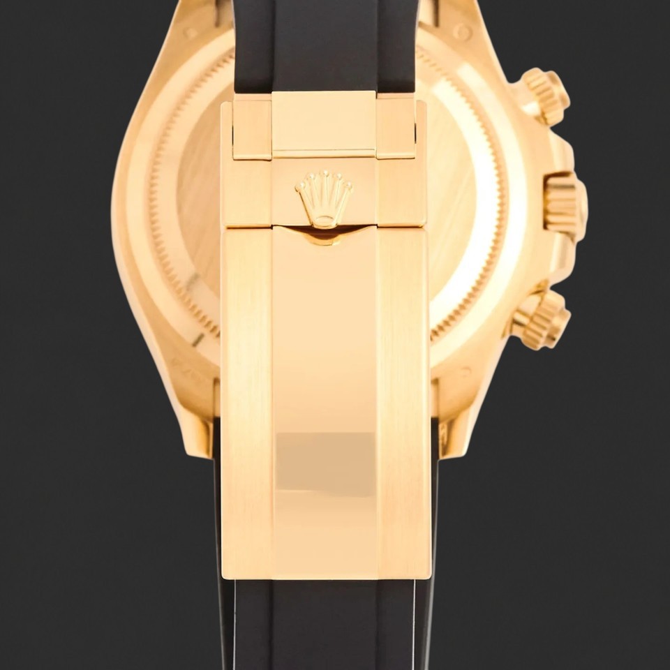 Rolex Cosmograph Daytona Gold-Tone Watch – Ice Blue Dial & Black Strap - Image 4