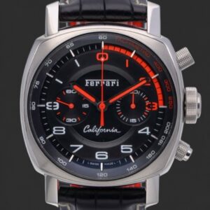 Ferrari California Black & Red Chronograph Watch – Leather Strap