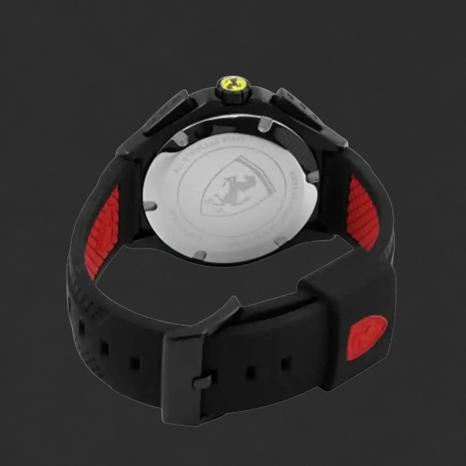 Black & Red Motorsport Chronograph Watch – Sport Strap - Image 3