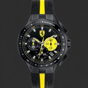 Ferrari Black & Yellow Chronograph Watch – Sport Strap