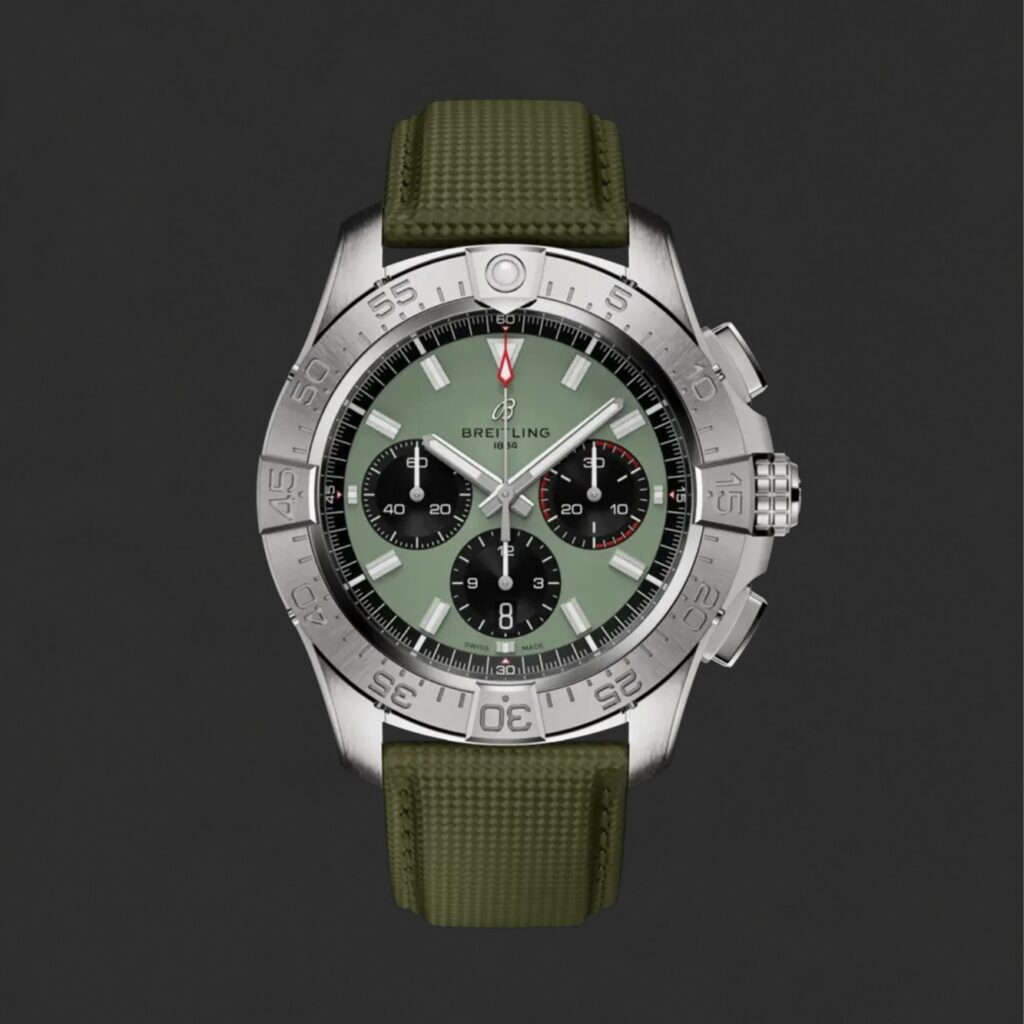 Breitling Green Dial Chronograph Watch – Olive Green Strap