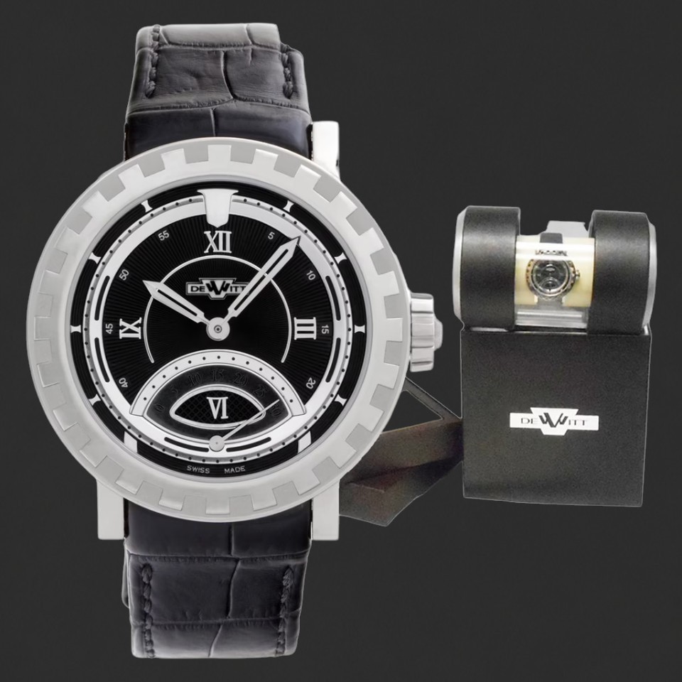 DeWitt Academia Seconde Rétrograde Limited Edition Automatic Watch – Black Dial - Image 7