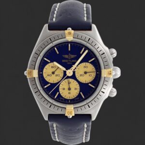 Breitling Chronomat Chronograph Blue Dial Gold-Tone Subdials Watch
