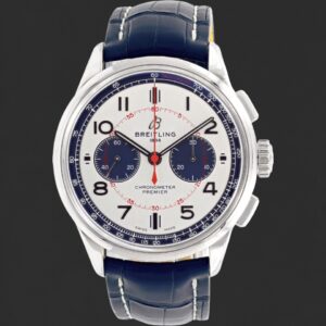 Breitling Premier B01 Chronograph White Dial Blue Leather Watch