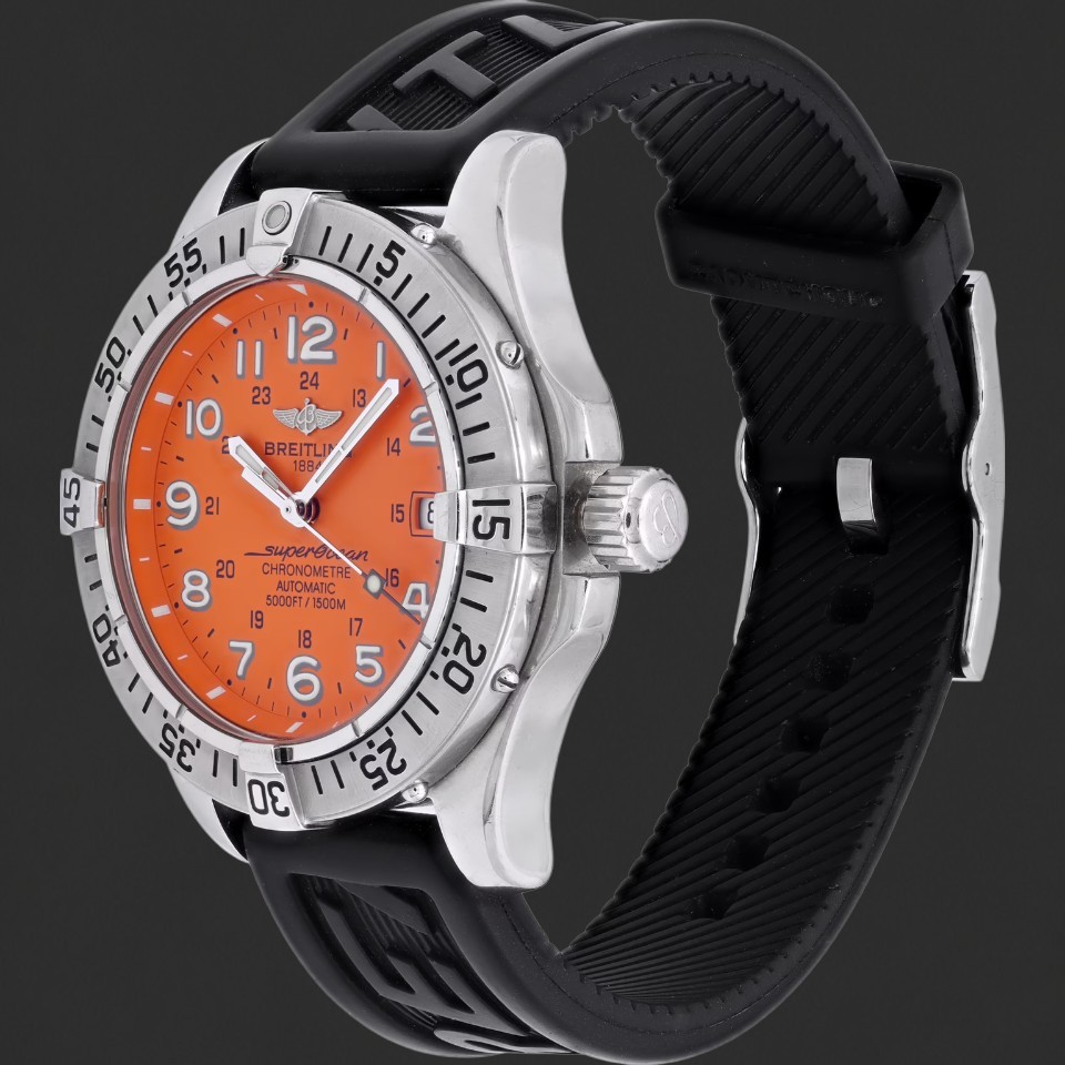 Breitling Superocean Automatic Chronometre Orange Dial Watch - Image 2