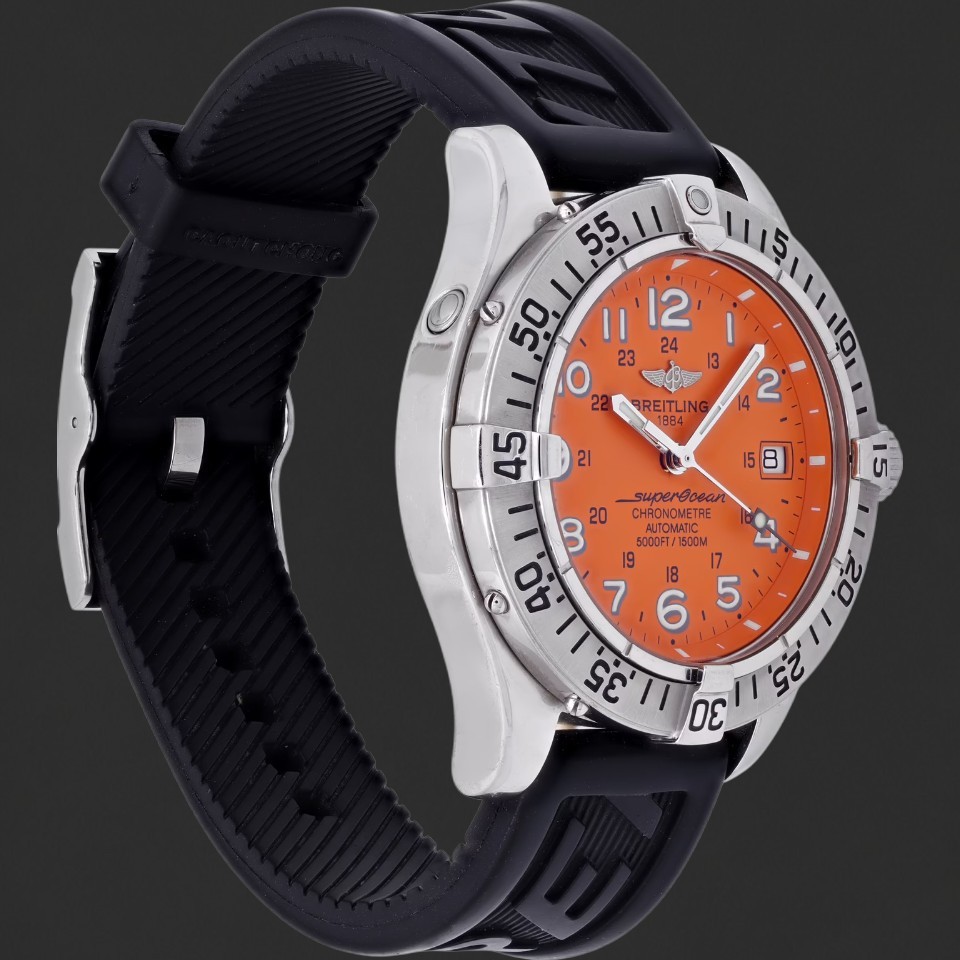 Breitling Superocean Automatic Chronometre Orange Dial Watch - Image 3