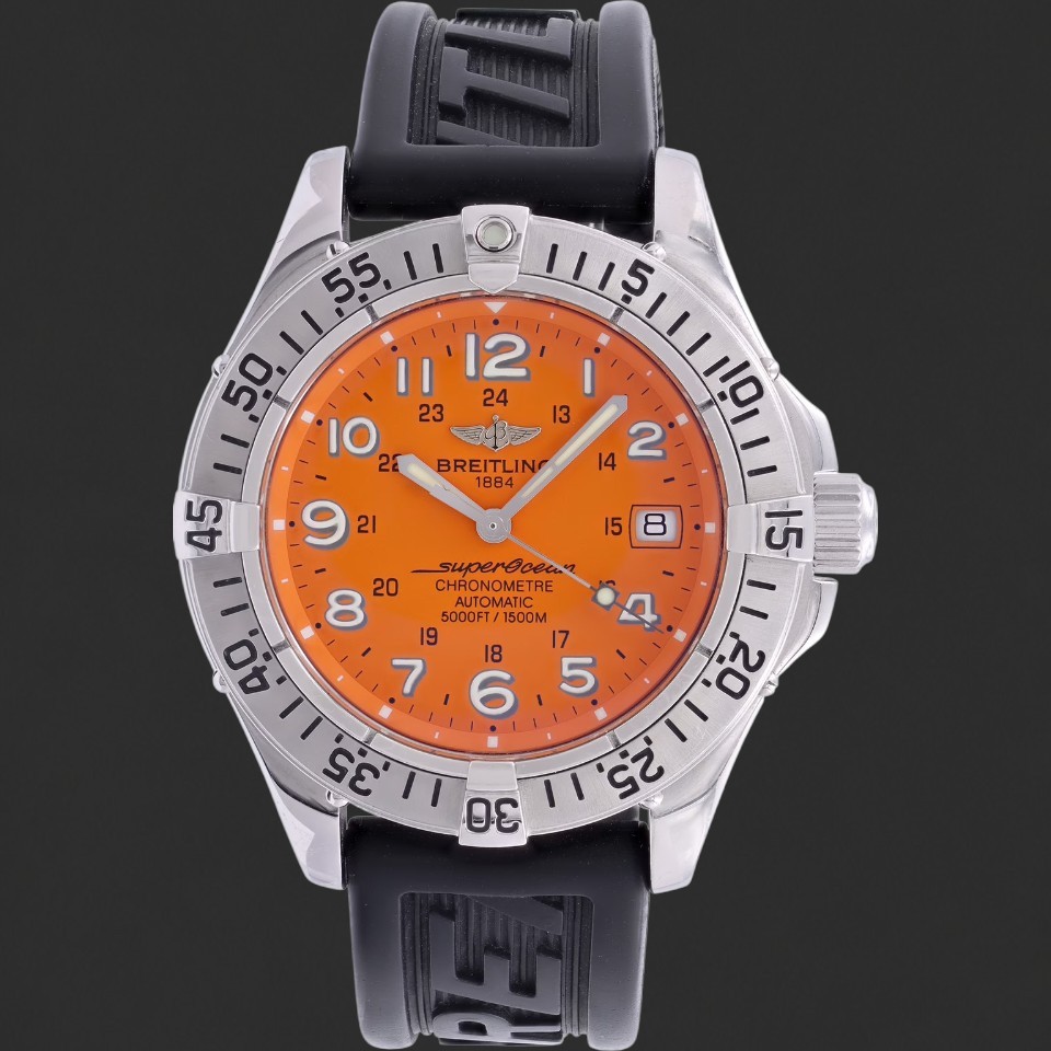 Breitling Superocean Automatic Chronometre Orange Dial Watch