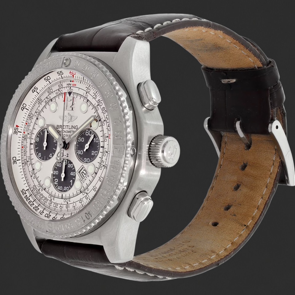 Breitling Chronometre Automatic B-2 Chronograph Silver Dial Watch - Image 2
