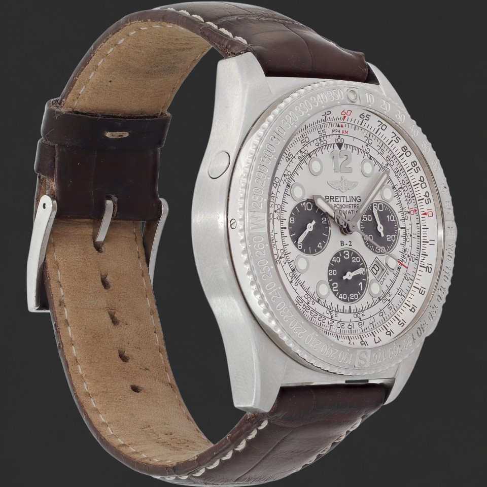 Breitling Chronometre Automatic B-2 Chronograph Silver Dial Watch - Image 3