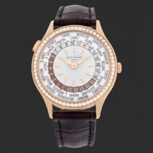 Patek Philippe World Time Rose-Gold-Tone Diamond-Set Watch
