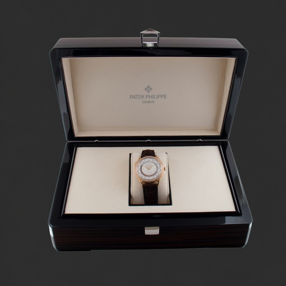 Patek Philippe World Time Rose-Gold-Tone Diamond-Set Watch - Image 6