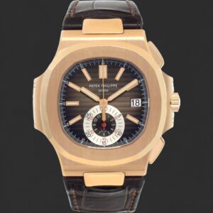 Patek Philippe Nautilus Chronograph Rose-Gold-Tone Brown Dial Watch