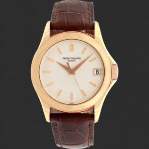 Patek Philippe Calatrava Rose-Gold-Tone White Dial Date Watch