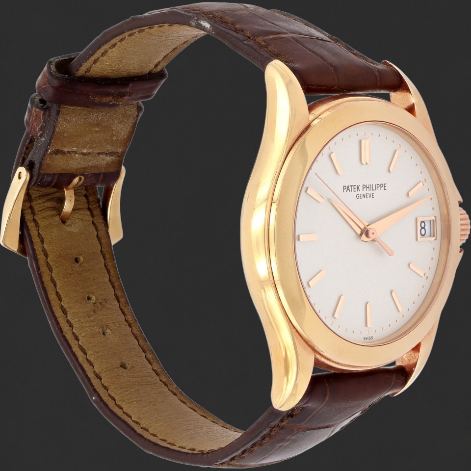 Patek Philippe Calatrava Rose-Gold-Tone White Dial Date Watch - Image 3