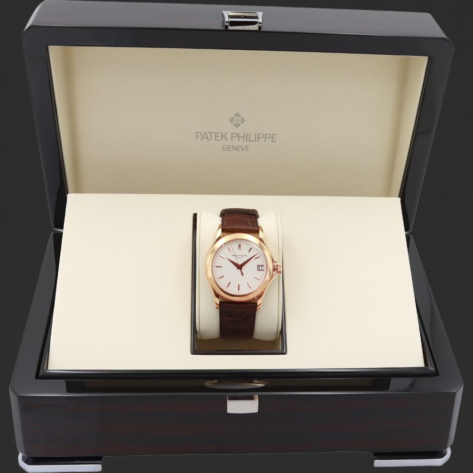 Patek Philippe Calatrava Rose-Gold-Tone White Dial Date Watch - Image 5