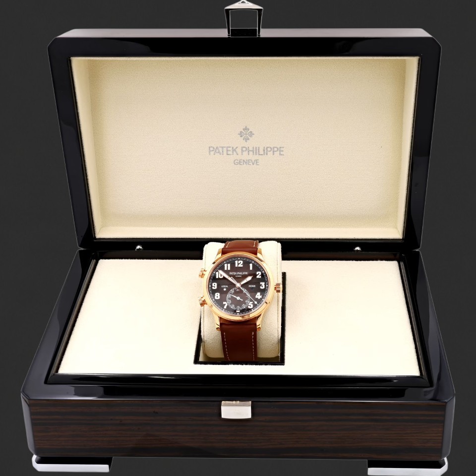Patek Philippe Travel Time Rose-Gold-Tone Brown Dial Watch - Image 6