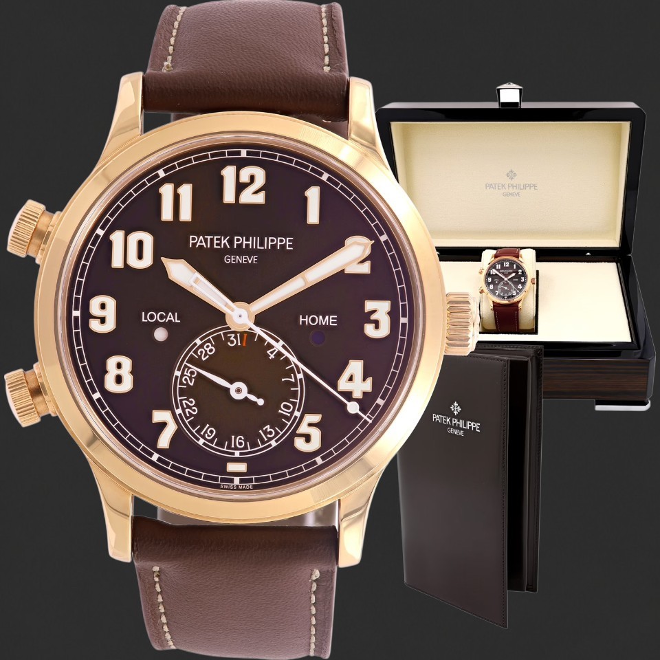 Patek Philippe Travel Time Rose-Gold-Tone Brown Dial Watch - Image 7