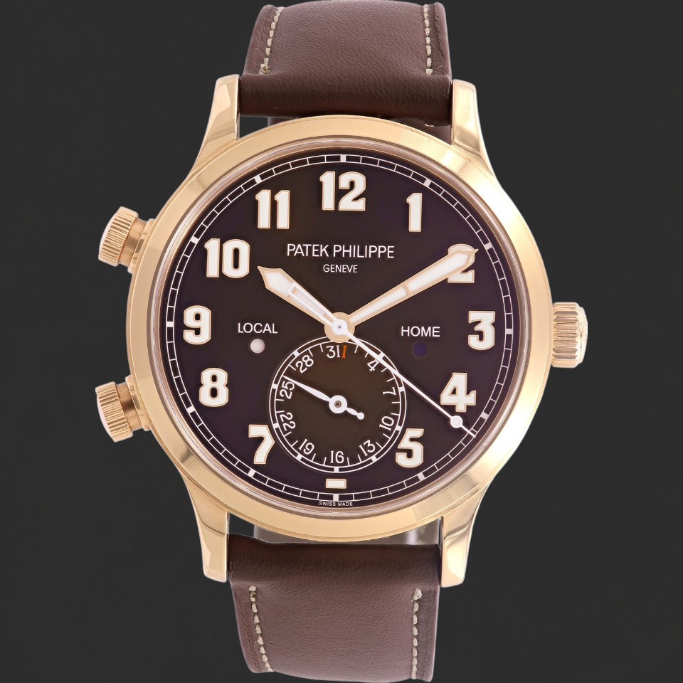 Patek Philippe Travel Time Rose-Gold-Tone Brown Dial Watch