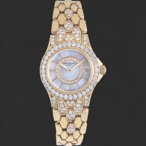 Patek Philippe Nautilus Diamond-Set Gold-Tone Ladies Watch