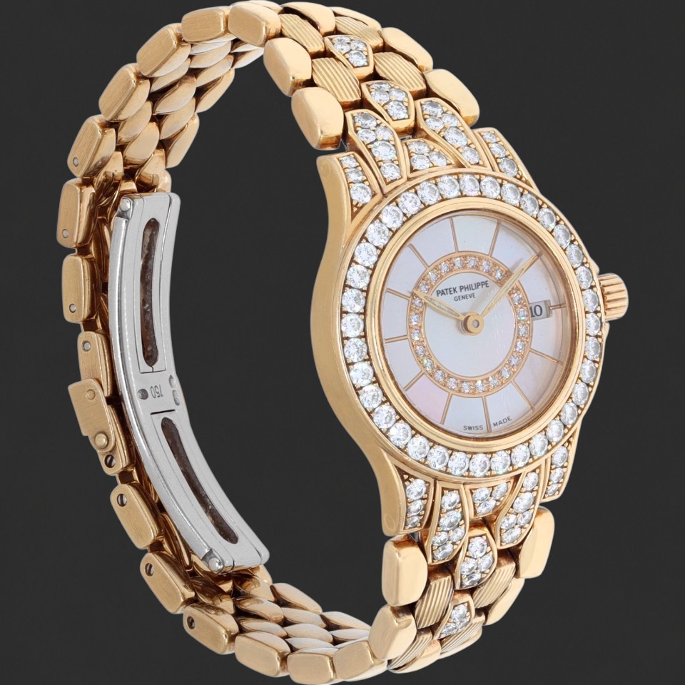 Patek Philippe Nautilus Diamond-Set Gold-Tone Ladies Watch - Image 3