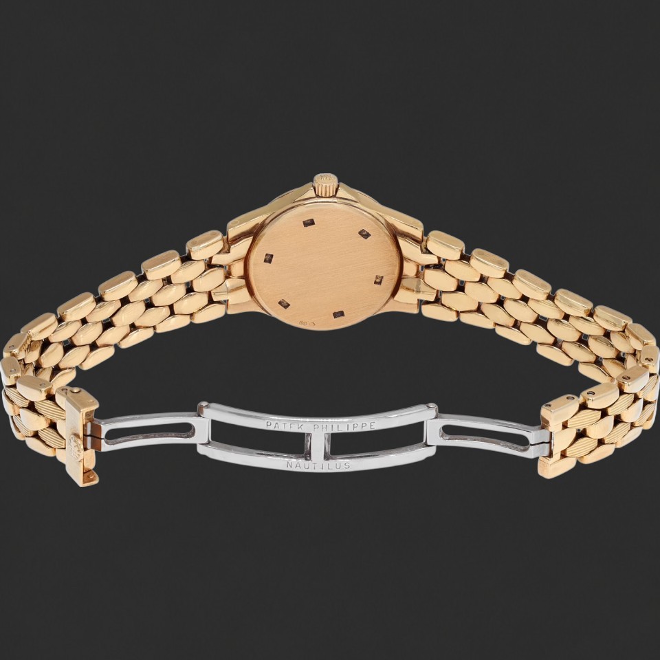 Patek Philippe Nautilus Diamond-Set Gold-Tone Ladies Watch - Image 4