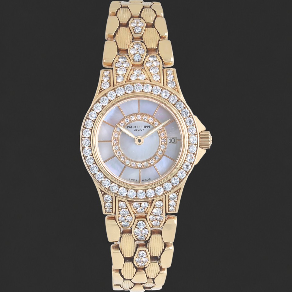 Patek Philippe Nautilus Diamond-Set Gold-Tone Ladies Watch