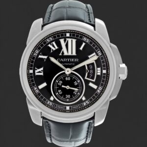 Cartier Calibre de Cartier Automatic Black Dial Leather Strap Watch