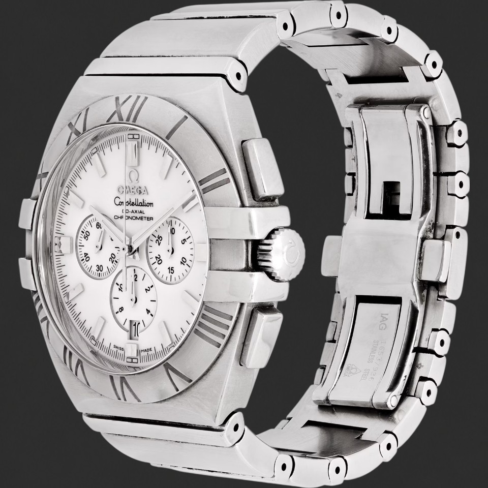 Omega Constellation Double Eagle Co-Axial Chronometer Chronograph White Dial Watch - Image 2