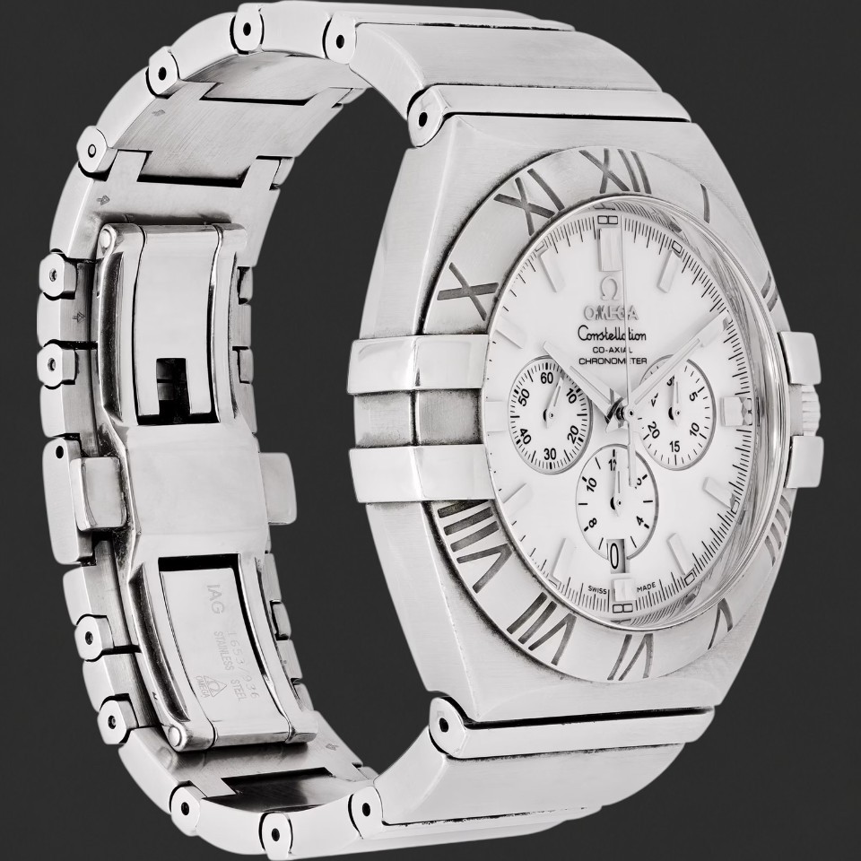 Omega Constellation Double Eagle Co-Axial Chronometer Chronograph White Dial Watch - Image 3