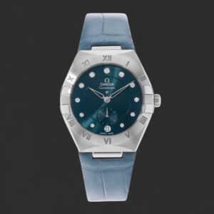 Omega Constellation Blue Dial Diamond-Style Index Watch