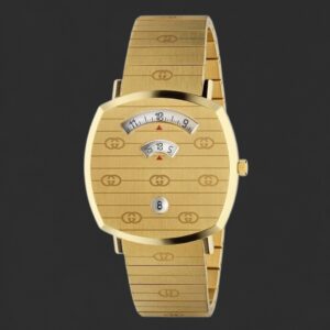 Gucci Gold-Tone Watch – Jump Hour Display & Gold Bracelet