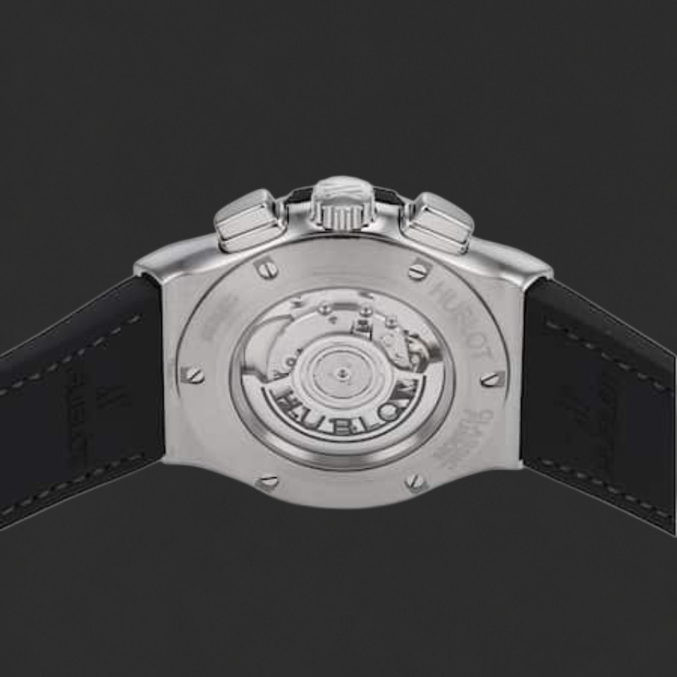 Hublot Grey Dial Automatic Chronograph Watch – Dark Strap - Image 4